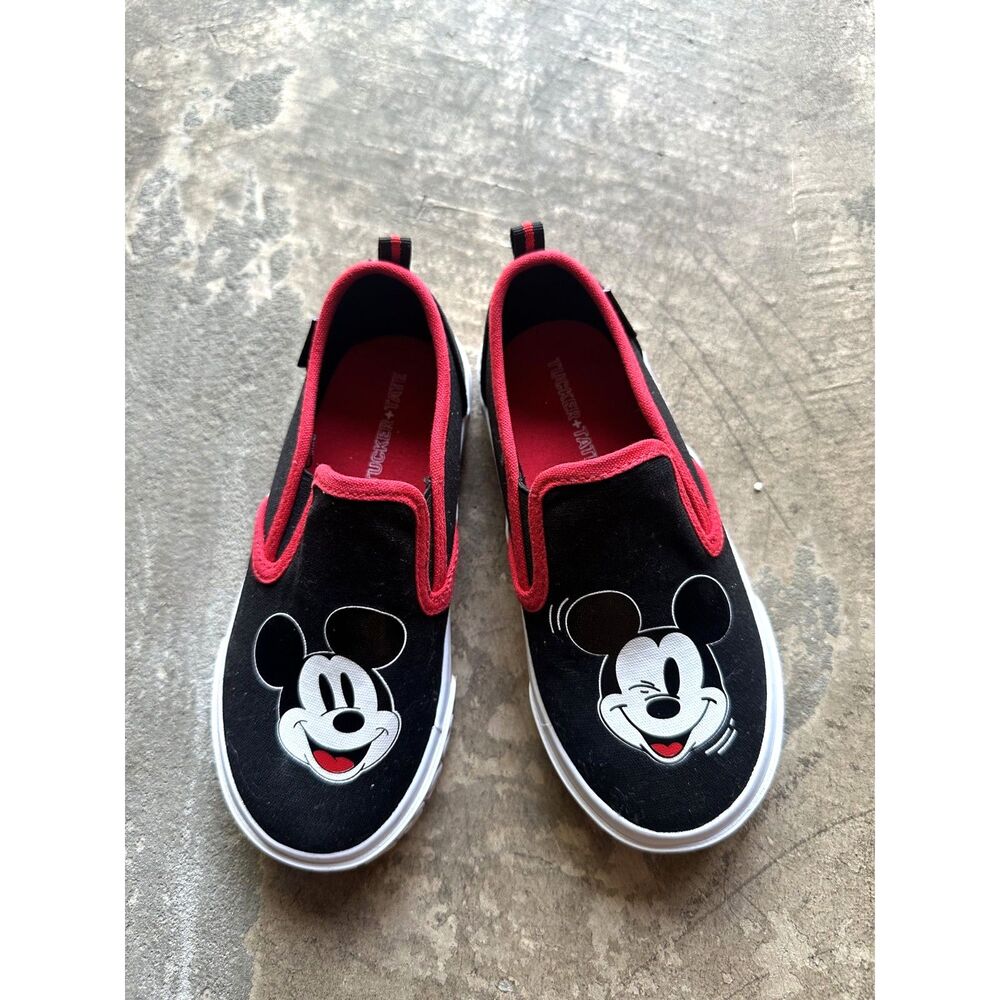 Disney Mickey Mouse Toddler Slip-On Sneakers 10 Kids Casual Fun Cute Black